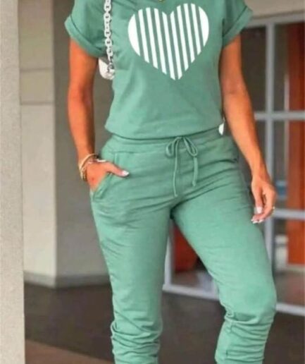 Set corazón raya jogger