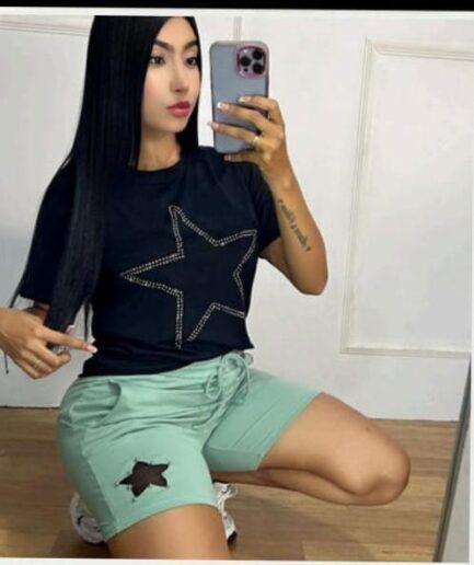 Short Estrella Corazon Piedras