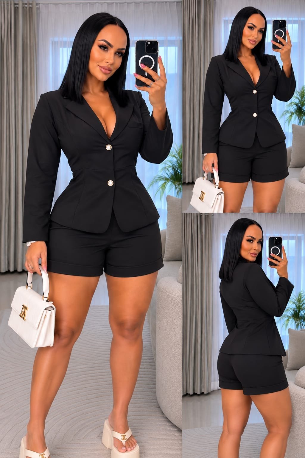 Conjunto Bleiser y shor importado